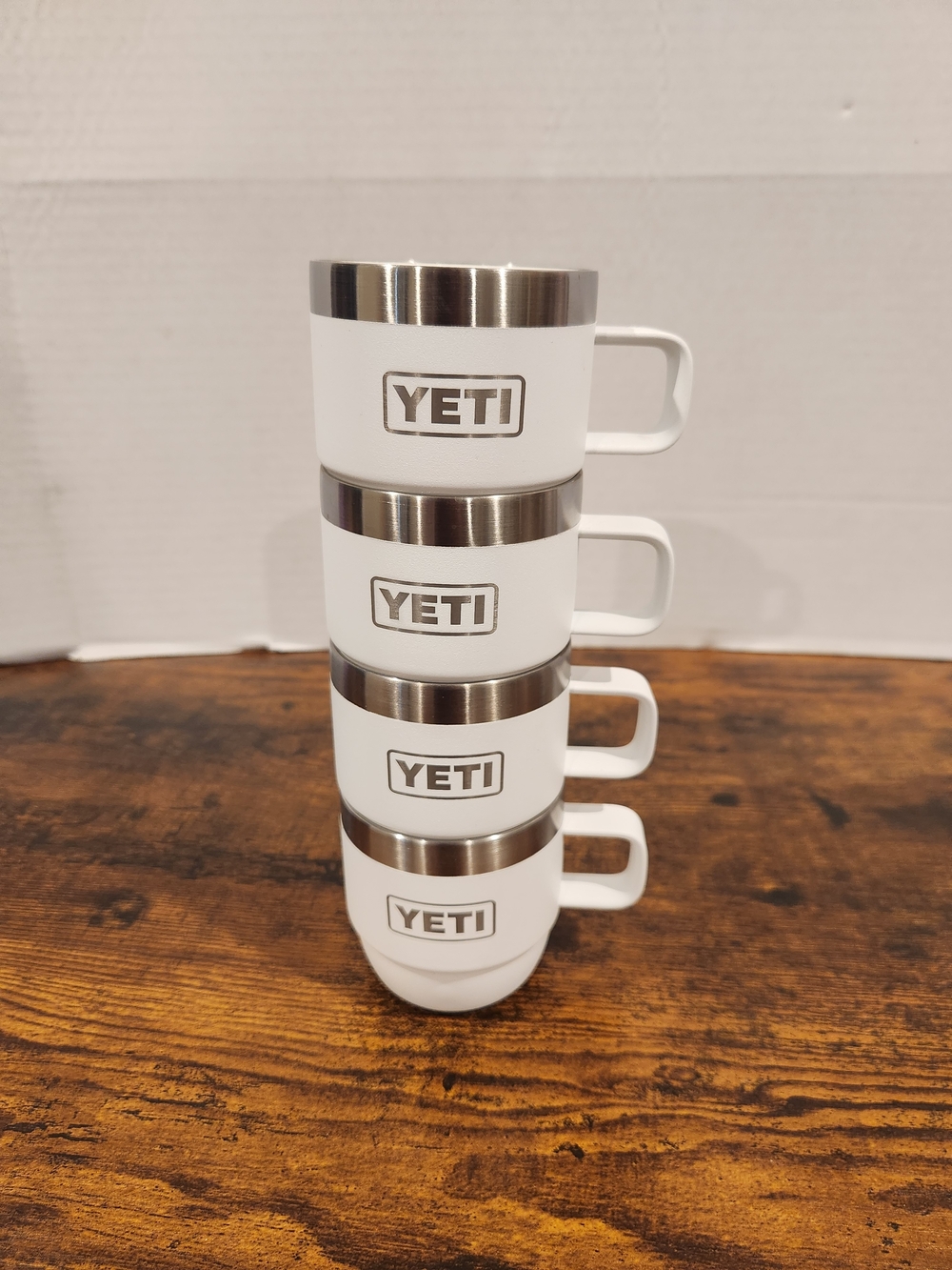 YETI White Stainless Steel Stackable Camping Mugs - Set of 4